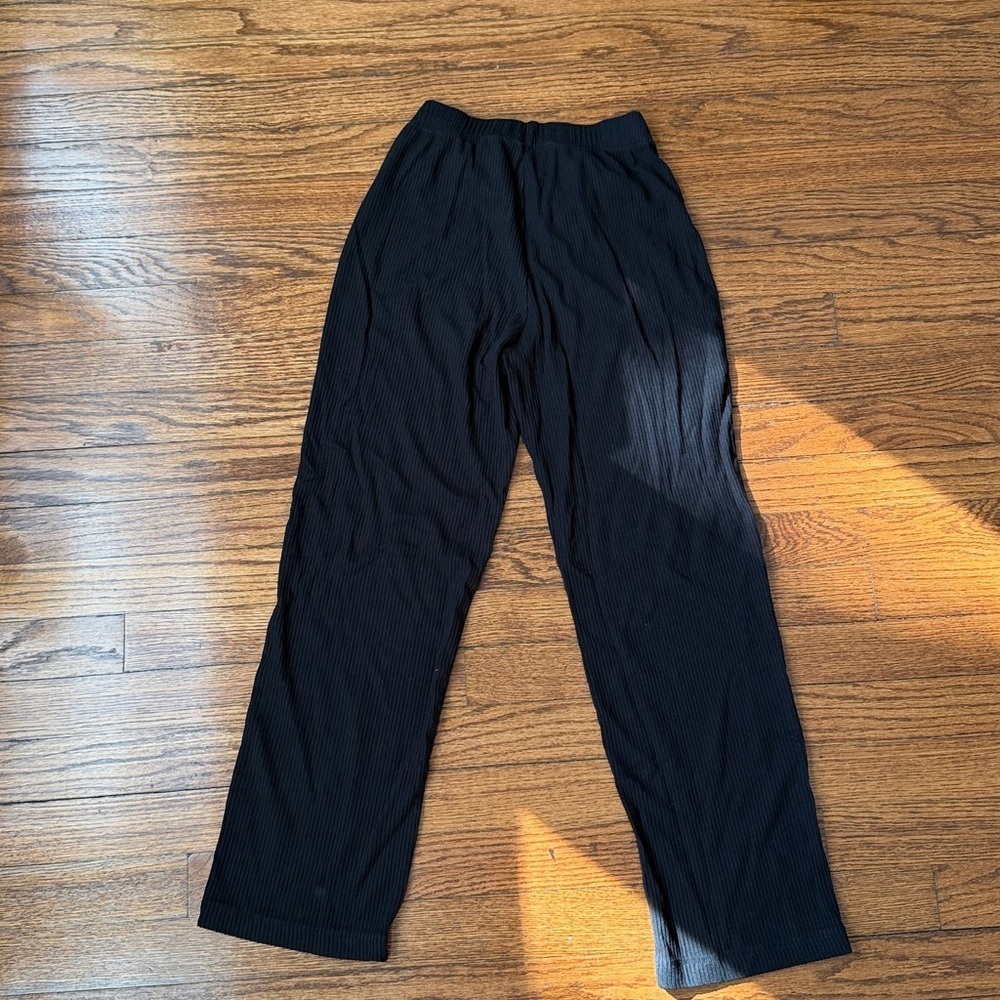 Reformation Whitney Pant Black Elastic Waist Straight-Leg Pants - Picture 7 of 10